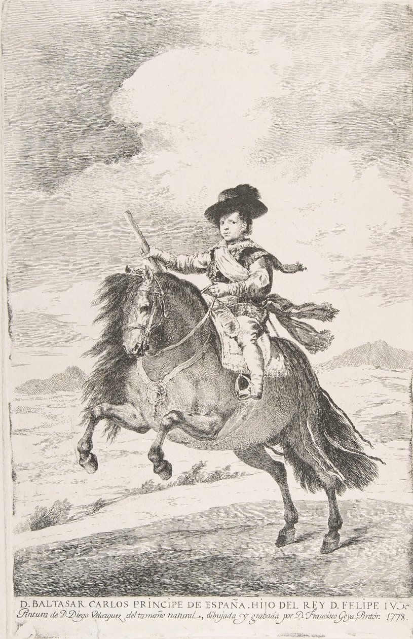 Baltasar Carlos, príncipe de Espanha e filho de Filipe IV D. Baltasar Carlos Príncipe de Espanha ..., 1778. de Francisco de Goya