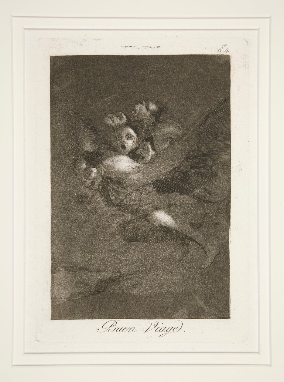 Buen viage (Bon Voyage), pl. 64 da série Los caprichos de Francisco de Goya