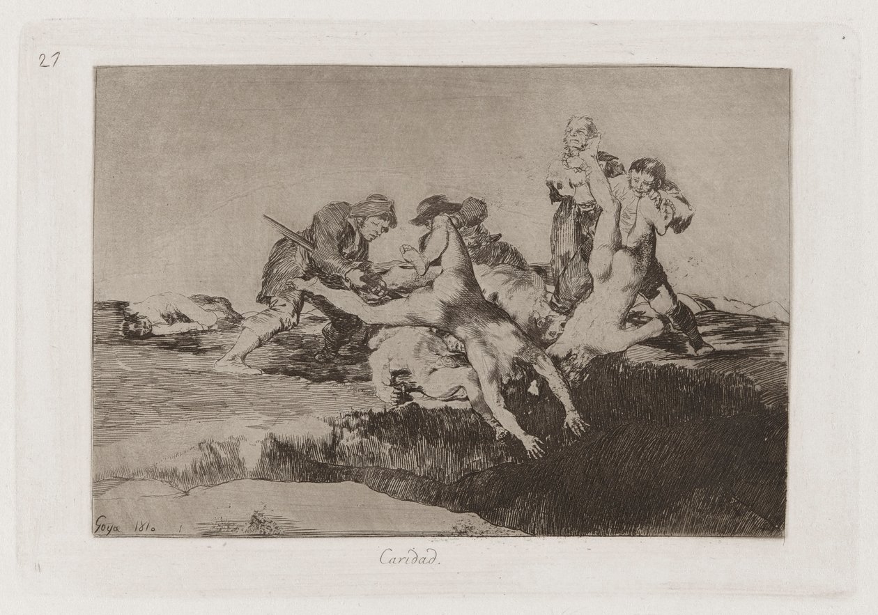 Caridade, Placa 27 de Os Desastres da Guerra de Francisco de Goya