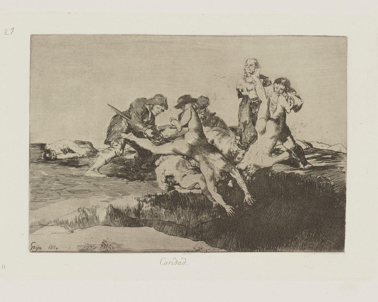 Caridade. (Caridade.), pl. 27 da série Os Desastres da Guerra de Francisco de Goya