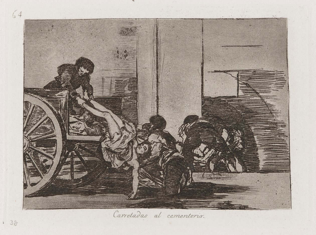 Cargas para o Cemitério, Placa 64 de Os Desastres da Guerra de Francisco de Goya