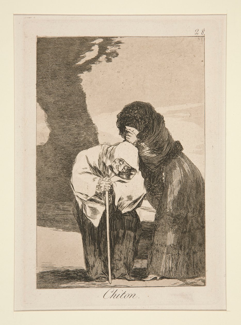 Chiton (Silêncio), pl. 28 da série Los caprichos de Francisco de Goya