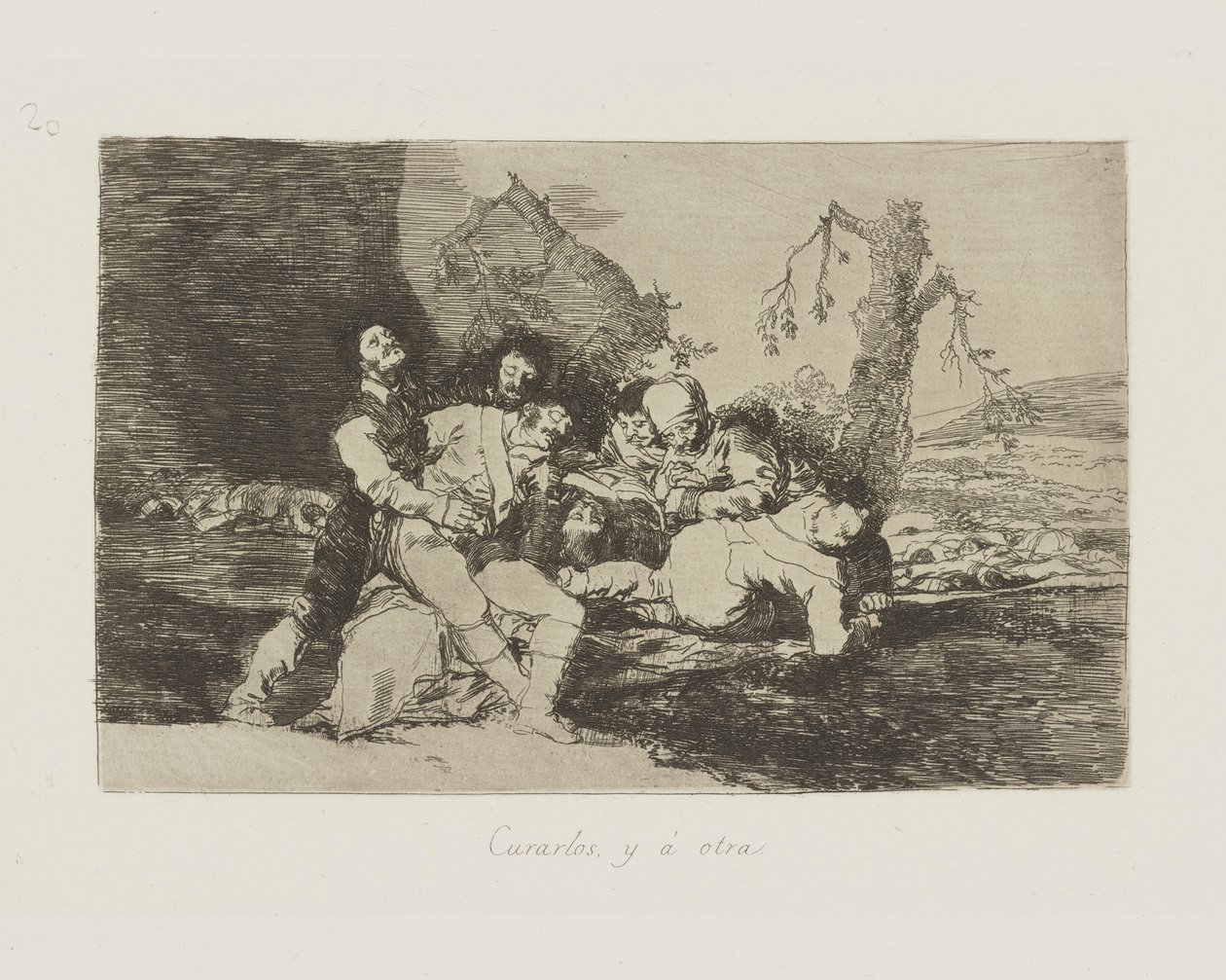 Curá-los, e? outro. (Receba-os bem e passe para o próximo.), pl. 20 da série Os Desastres da Guerra de Francisco de Goya