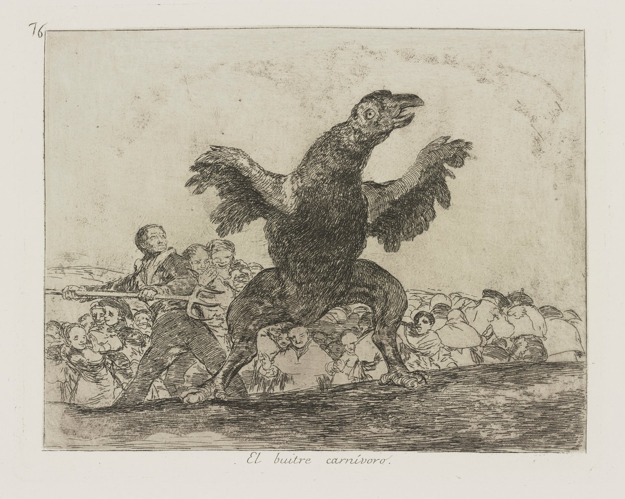 O abutre carnívoro. (O Abutre Carnívoro.), pl. 76 da série Os Desastres da Guerra de Francisco de Goya