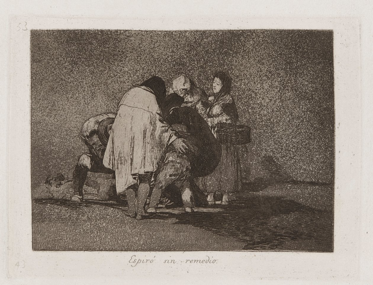 Espir? sin remedio (Não havia nada a fazer e Ele morreu), Placa 53 de Los desastres de la guerra (Os Desastres da Guerra) de Francisco de Goya