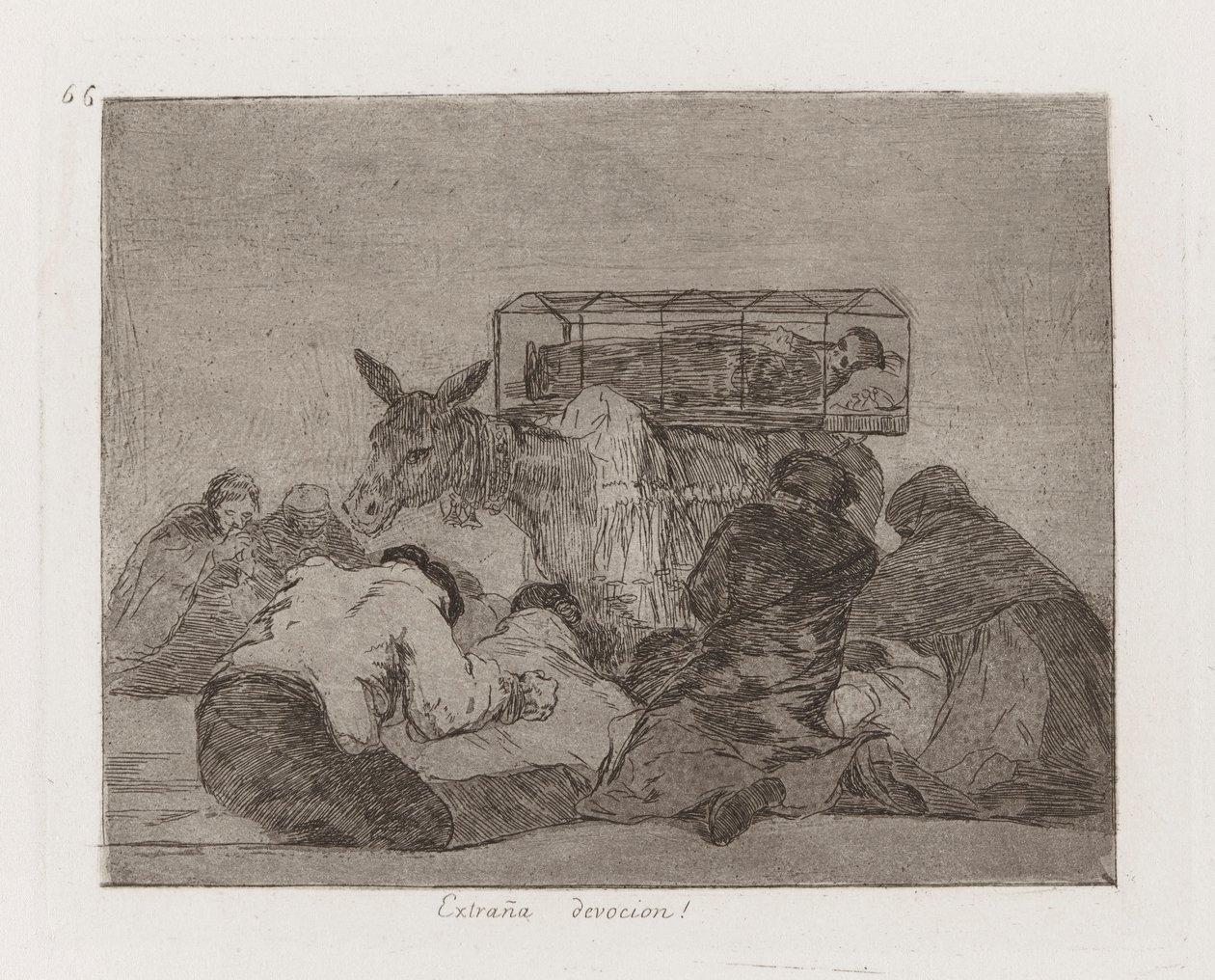 Extra?a devoção! (Estranha Devoção!), Placa 66 de Los desastres de la guerra (Os Desastres da Guerra) de Francisco de Goya