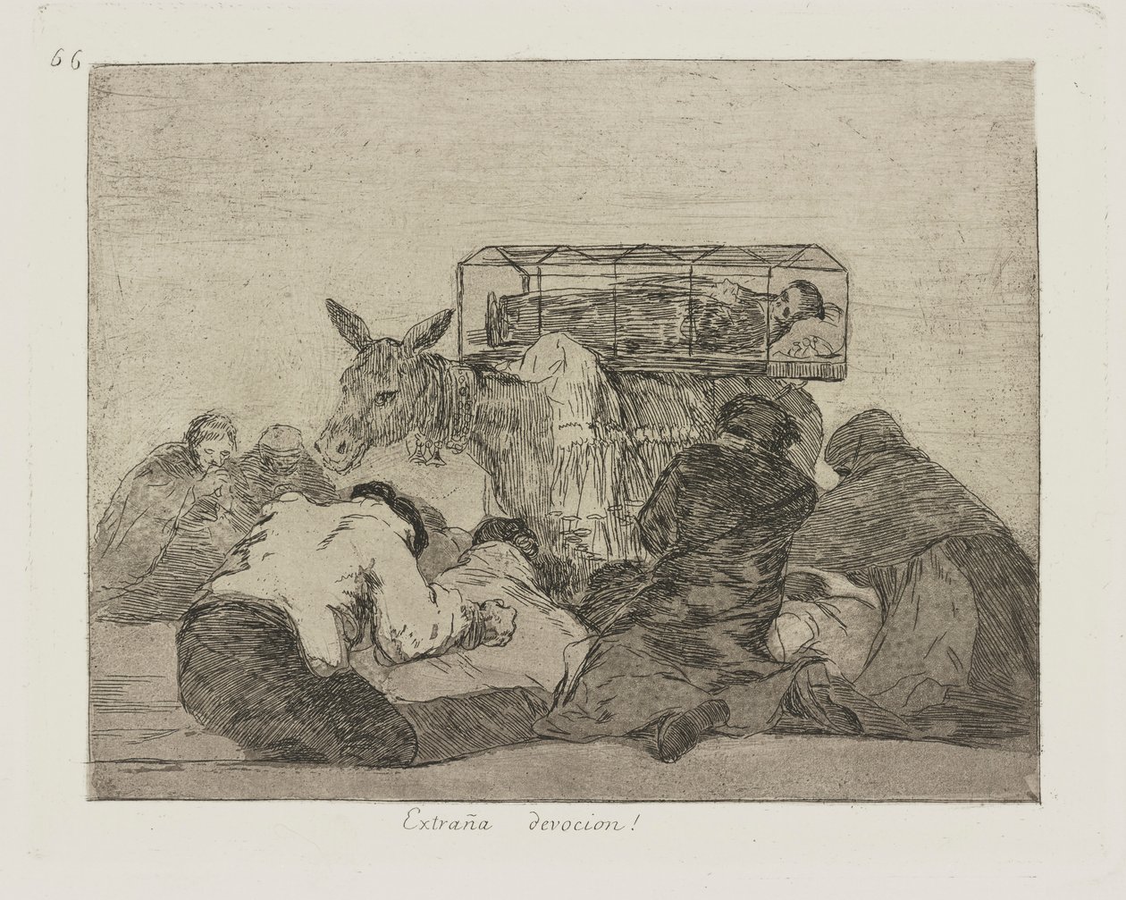Extra?a devoção! (Estranha devoção!), pl. 66 da série Los desastres de la guerra (Os Desastres da Guerra) de Francisco de Goya
