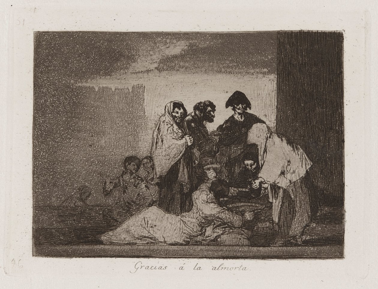 Gracias ? la almorta (Graças ao Millet), Placa 51 de Los desastres de la guerra (Os Desastres da Guerra) de Francisco de Goya