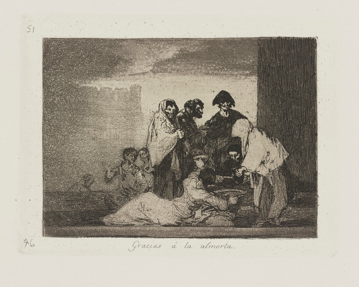 Obrigada ? a ervilha (Graças ao Millett.), pl. 51 da série Os Desastres da Guerra de Francisco de Goya