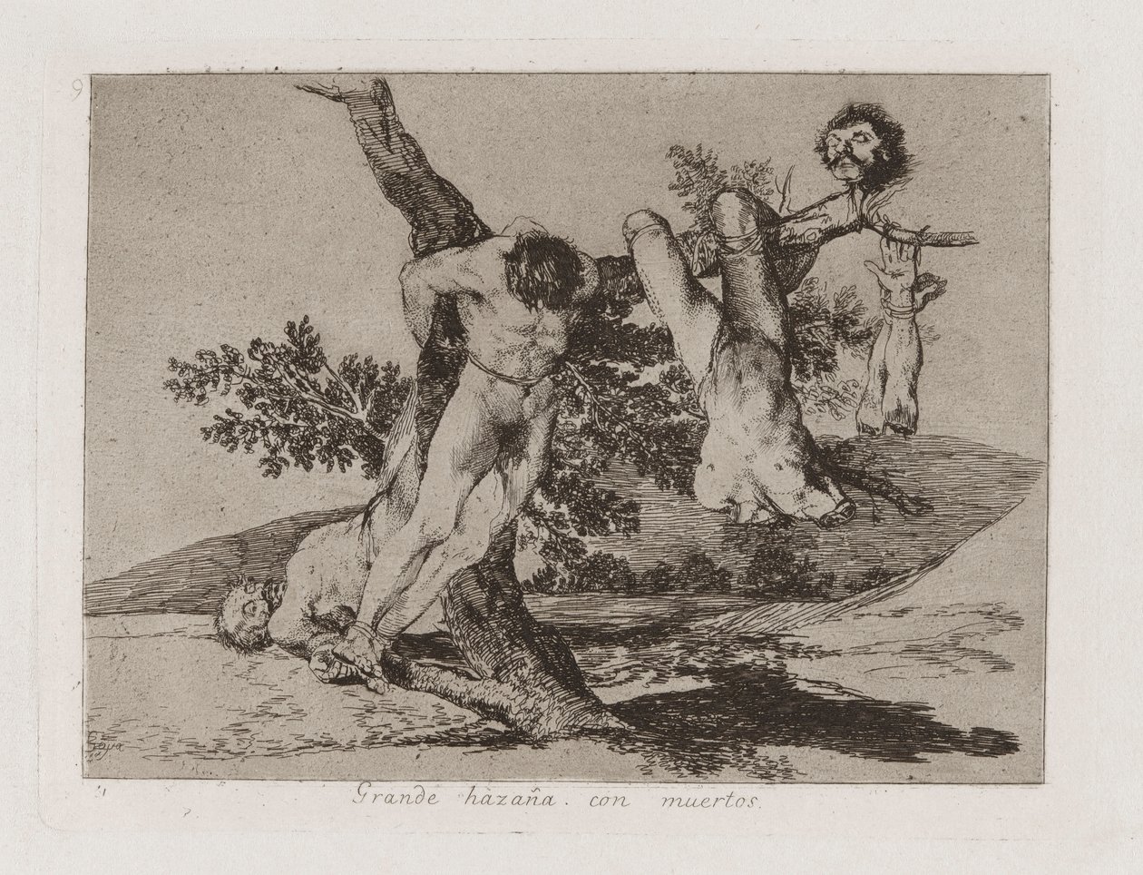 Grande feito! Com mortos! (Um feito heróico! Com homens mortos!), Placa 39 de Os Desastres da Guerra de Francisco de Goya