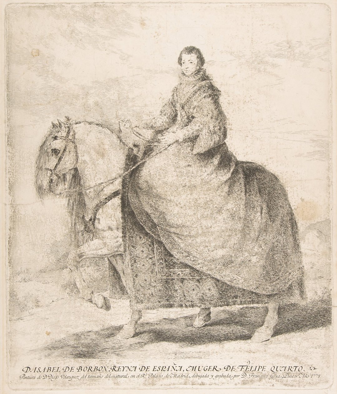 Isabel de Bourbon, rainha da Espanha e esposa de Filipe IV D. Isabel de Borbon, Reyna de Esp ..., 1778. de Francisco de Goya