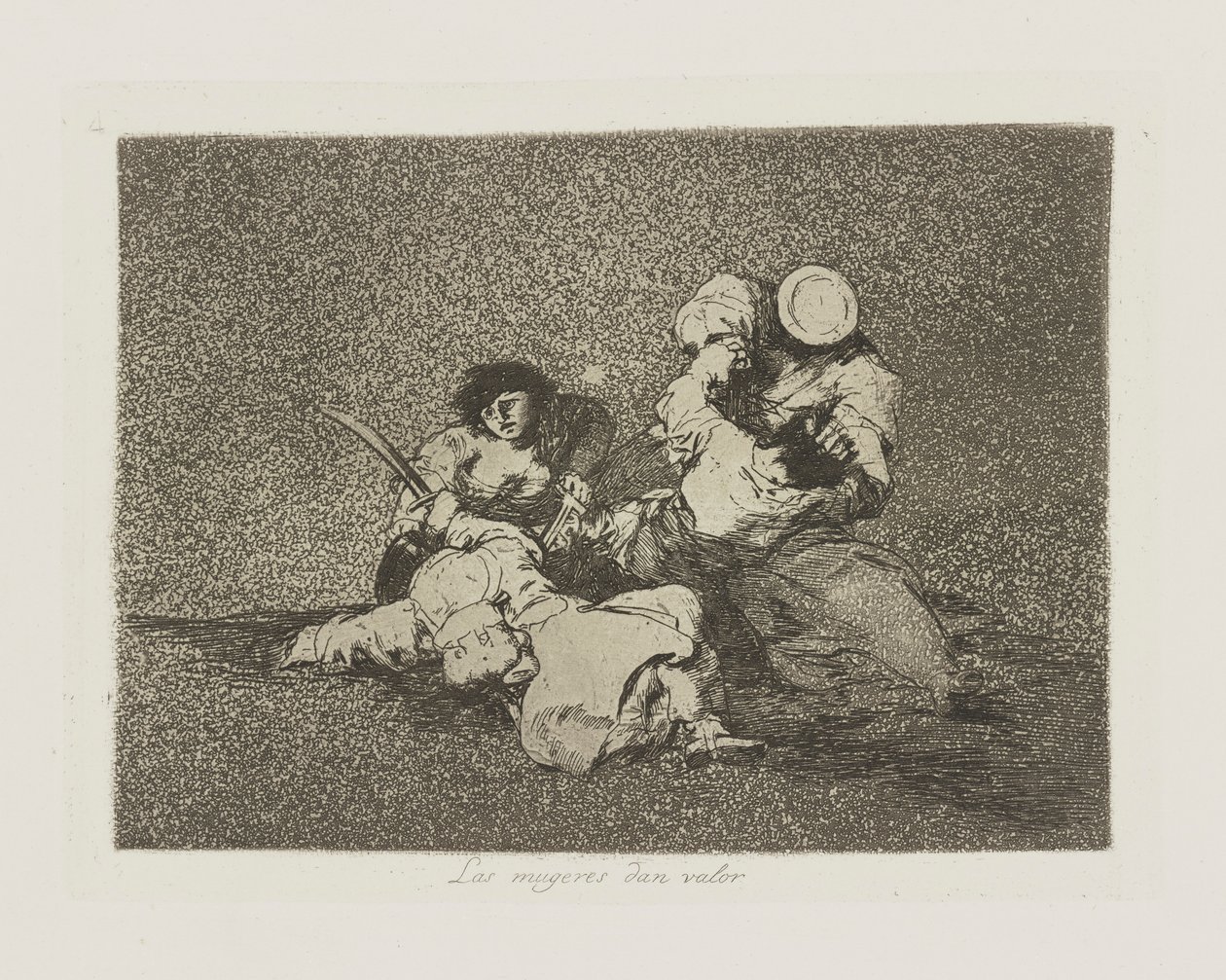 Las mugeres dan valor. (The Women Give Courage.), pl. 4 da série Los desastres de la guerra (The Disasters of the War) de Francisco de Goya