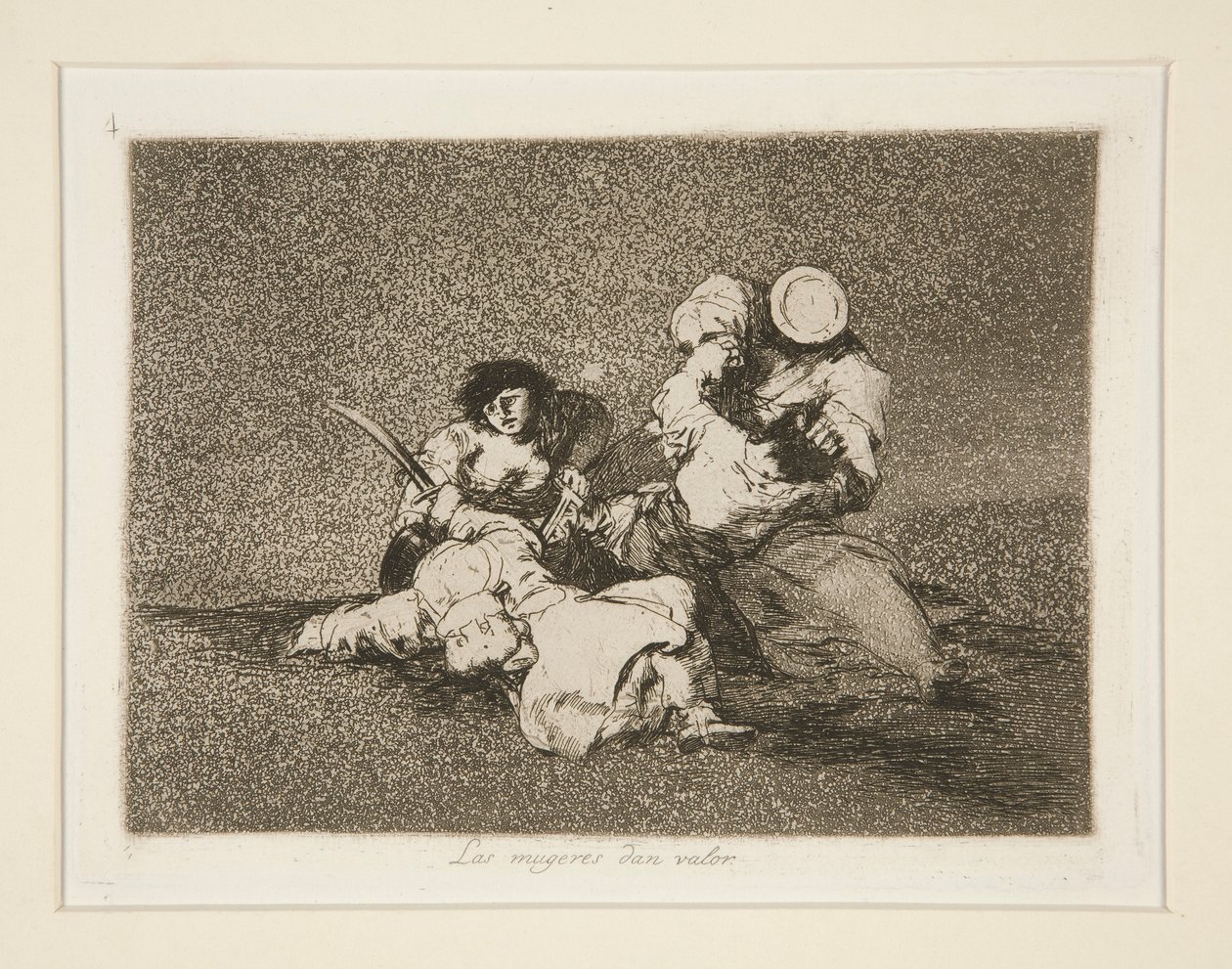 Las mugeres [sic] dan valor (The Women Give Courage), pl. 4 de Los desastres de la guerra (The Disasters of la War) de Francisco de Goya