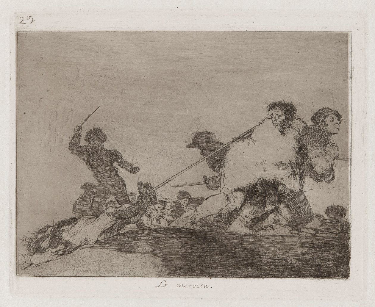 Lo merecia (Ele merecia), Placa 29 de Los desastres de la guerra (Os Desastres da Guerra) de Francisco de Goya