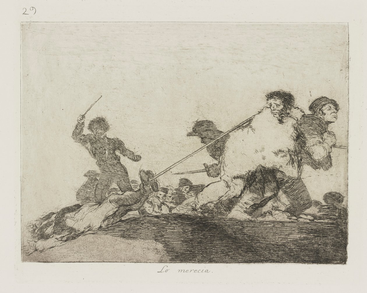 Lo merecia. (Ele mereceu-o.), pl. 29 da série Los desastres de la guerra (Os Desastres da Guerra) de Francisco de Goya