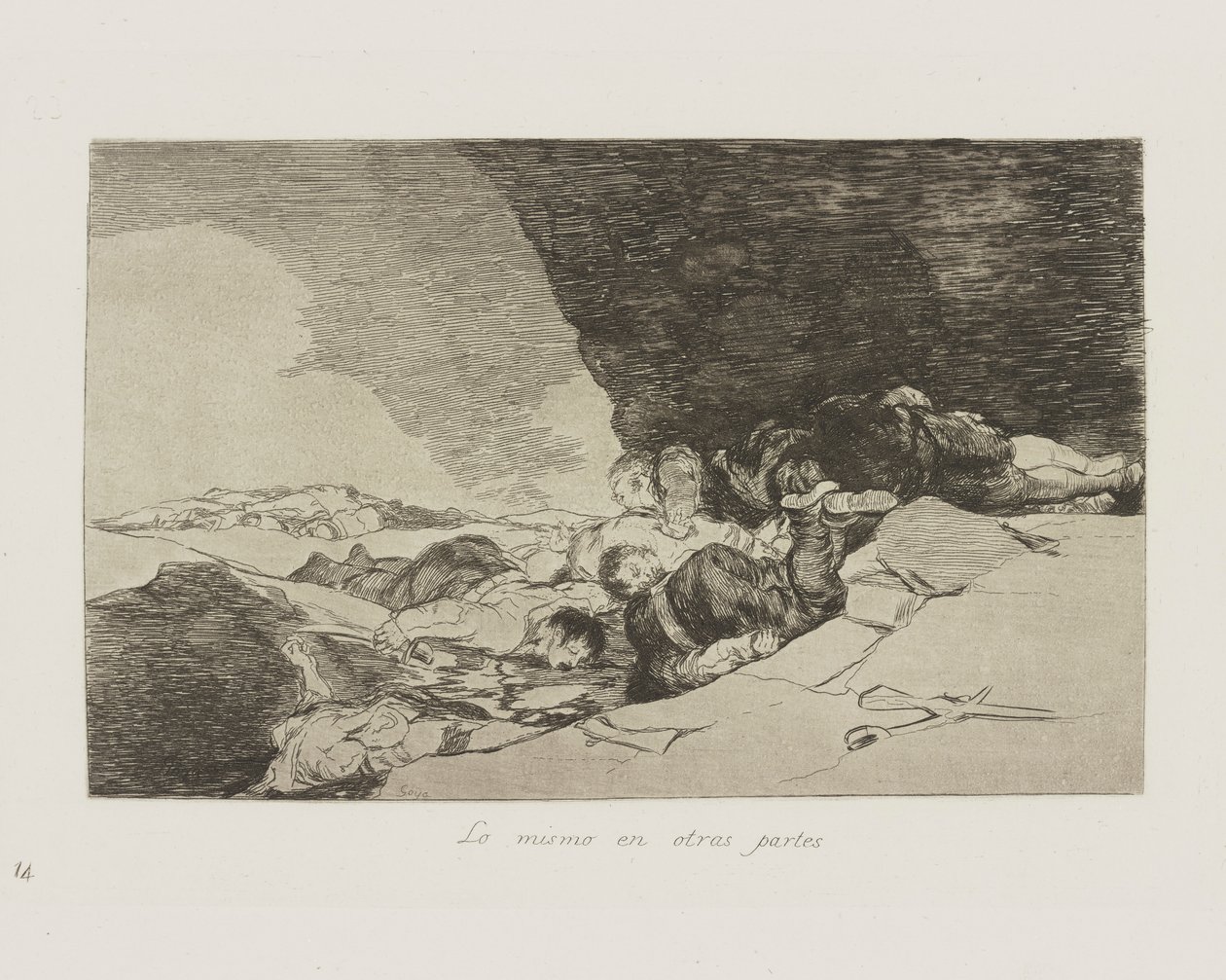 Lo mismo en otras partes. (The Same Elsewhere.), pl. 23 da série Los desastres de la guerra (The Disasters of War) de Francisco de Goya