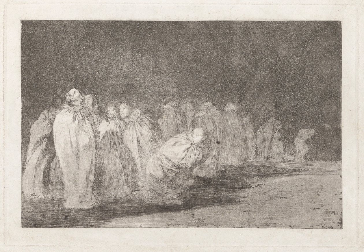 Los ensacados (Os Homens em Sacos), também conhecidos como So el sayal, hay al (Há Algo por baixo do Saco), da série Los disparates (Los proverbios) de Francisco de Goya