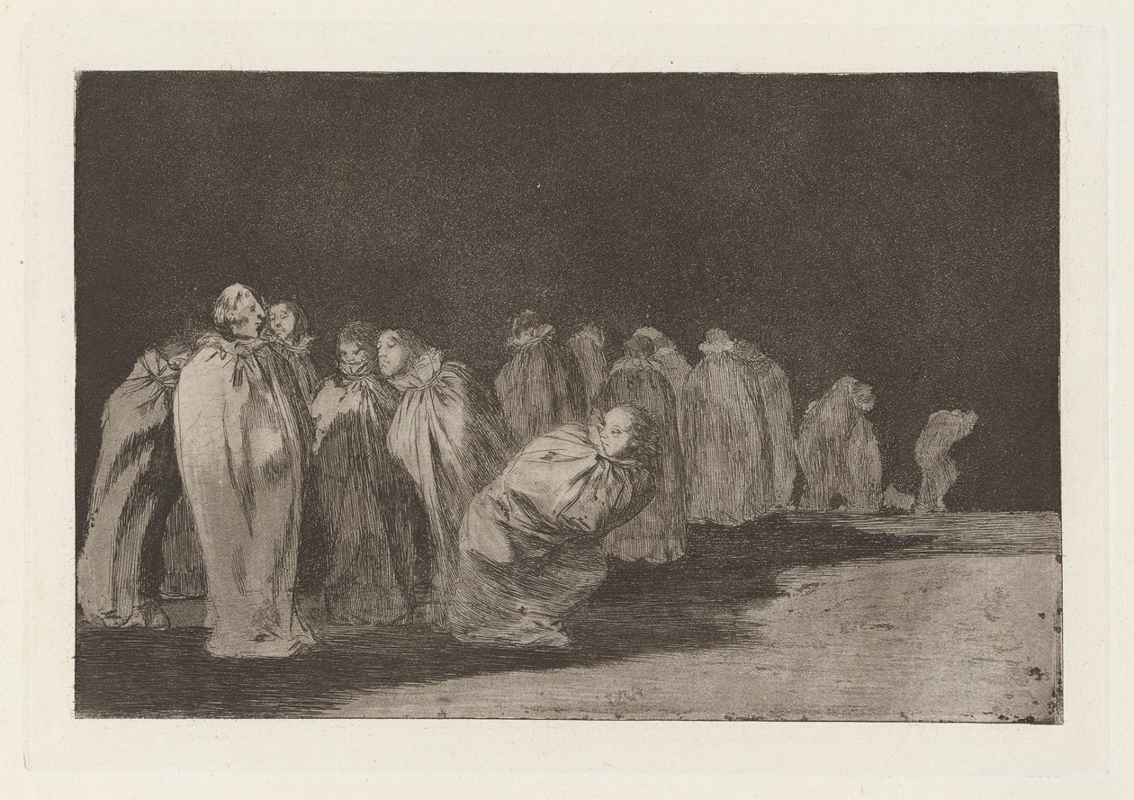 Los ensacados (The Men in Sacks), também conhecido como So el sayal, hay al (There is Something Beneath the Sackcloth), da série Los disparates (Los proverbios) de Francisco de Goya
