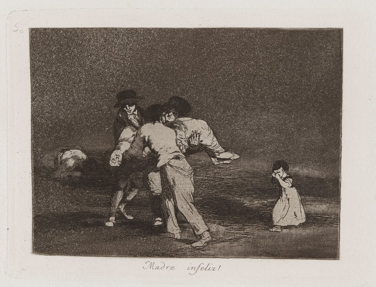 Madre infeliz! (Unhappy Mother!), Placa 50 de Los desastres de la guerra (Os Desastres da Guerra) de Francisco de Goya