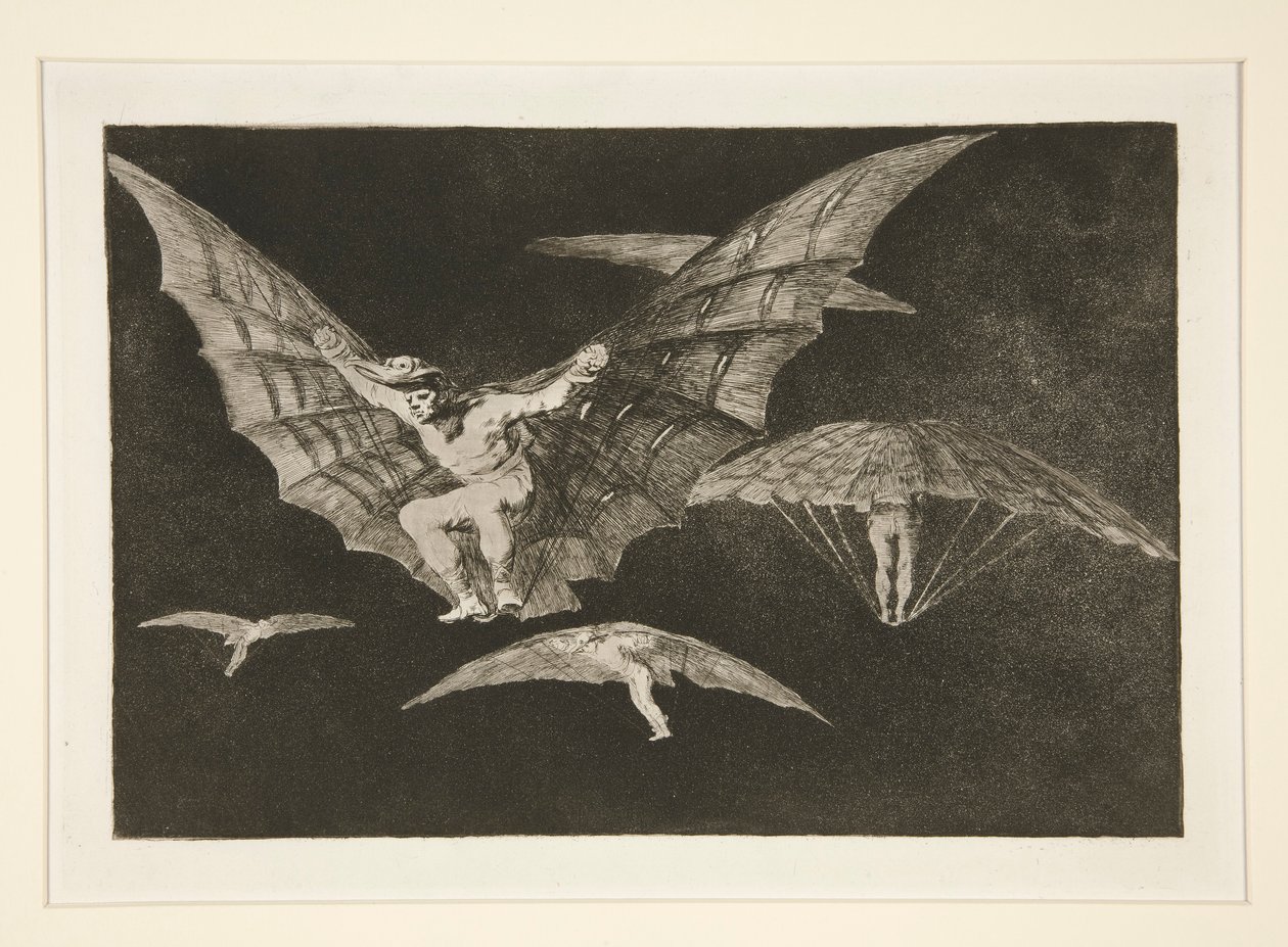 Modo de Voar (Uma Maneira de Voar), pl. 13 da série Os Provérbios de Francisco de Goya