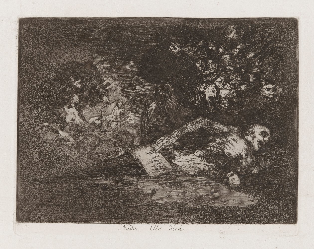 Nada. [Ello dir?] (Nada. The Event Will Tell), Plate 69 from Los desastres de la guerra (The Disasters of War) de Francisco de Goya