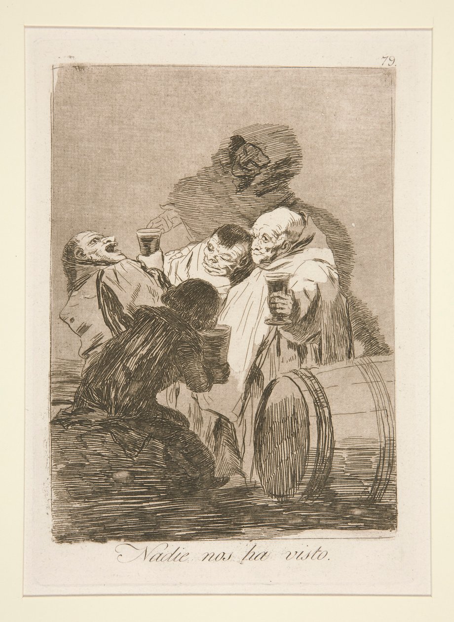 Nadie nos ha visto (Ninguém nos viu), pl. 79 da série Los caprichos de Francisco de Goya