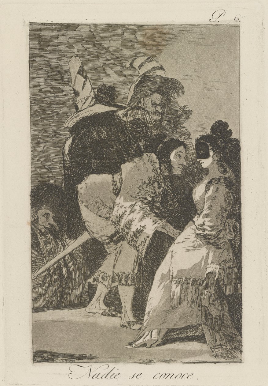Nadie se conoce. (Ninguém conhece a si mesmo.), pl. 6 da série Los caprichos de Francisco de Goya