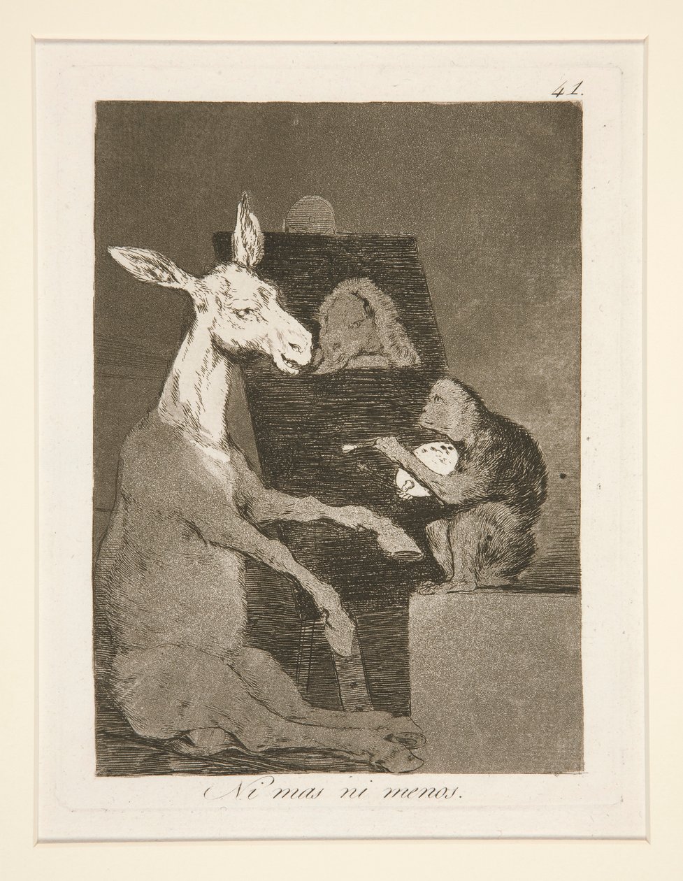 Ni mas ni menos (Nem mais nem menos), pl. 41 da série Los caprichos de Francisco de Goya