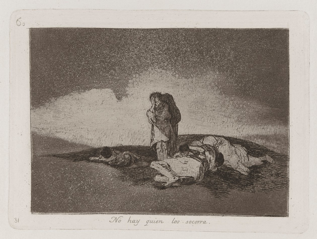 Não há ninguém para ajudá-los, ilustração 60 de Os desastres da guerra de Francisco de Goya