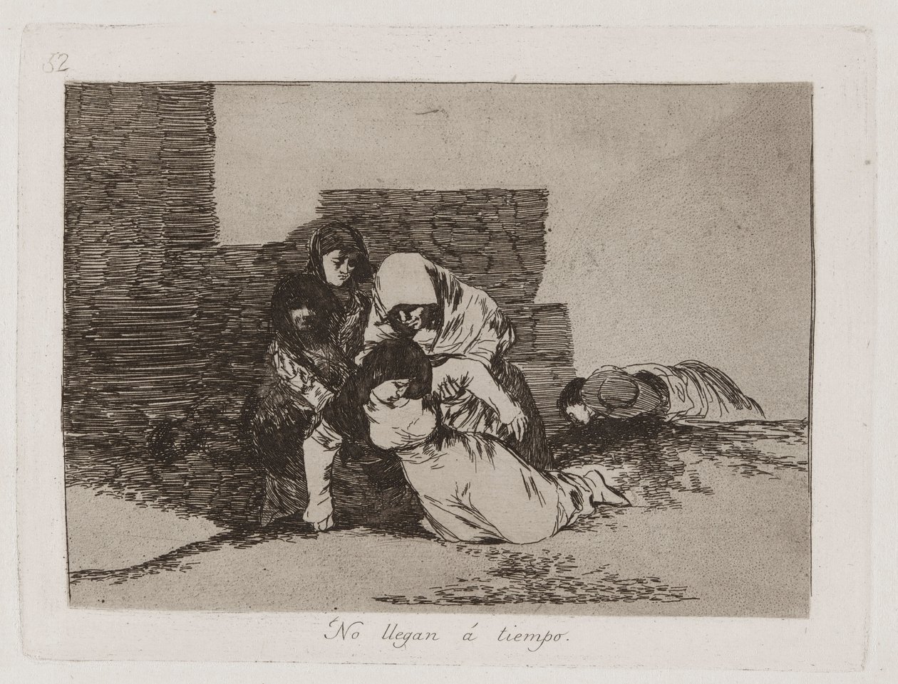 Eles não chegam? Eles não chegam a tempo, ilustração 52 de Os desastres da guerra de Francisco de Goya