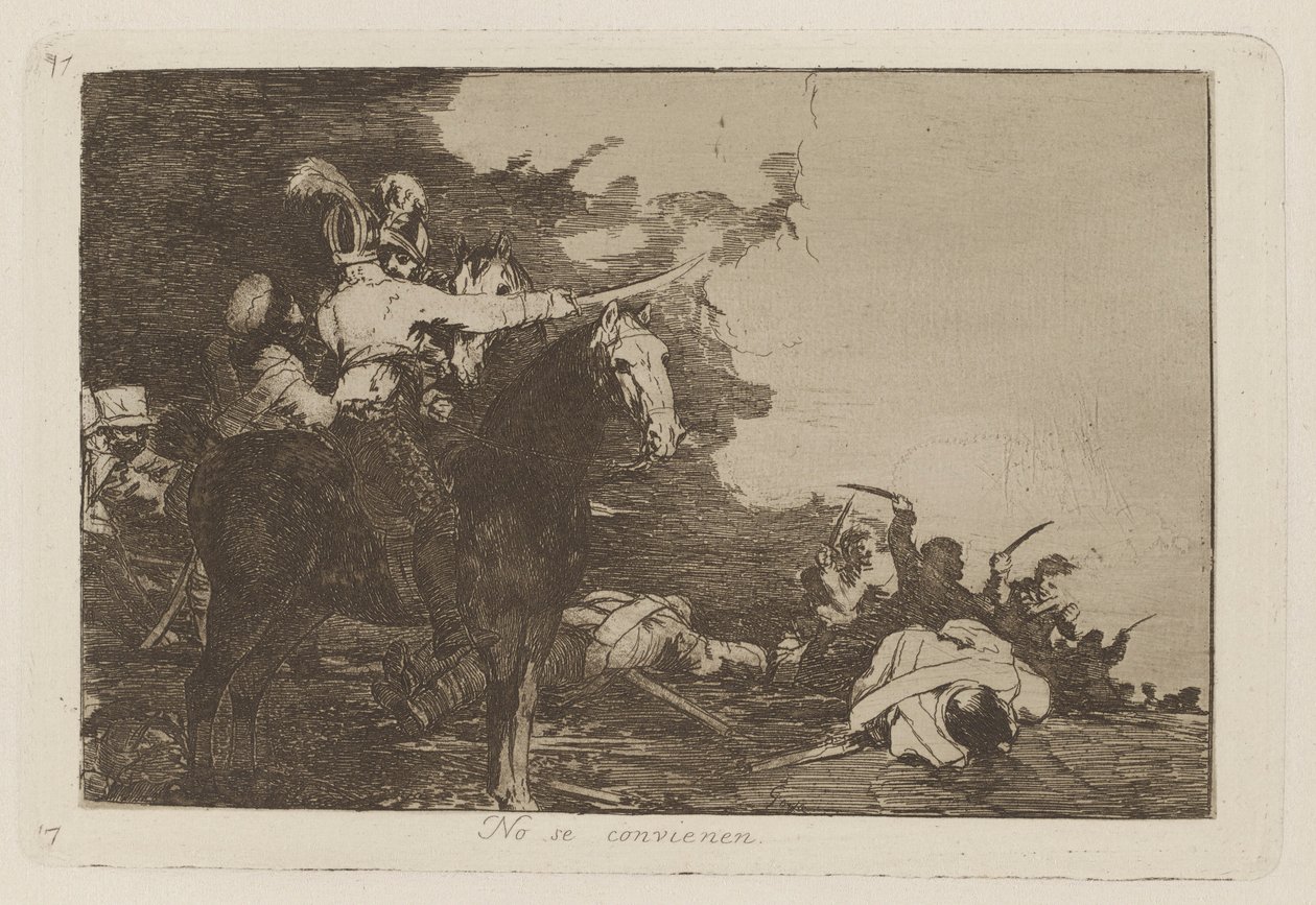 No se convienenen (They Do Not agree), Plate 17 from Los desastres de la guerra (The Disasters of War) de Francisco de Goya