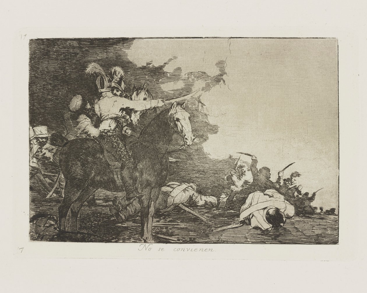 Eles não concordam. (Eles Não Concordam.), pl. 17 da série Os Desastres da Guerra de Francisco de Goya