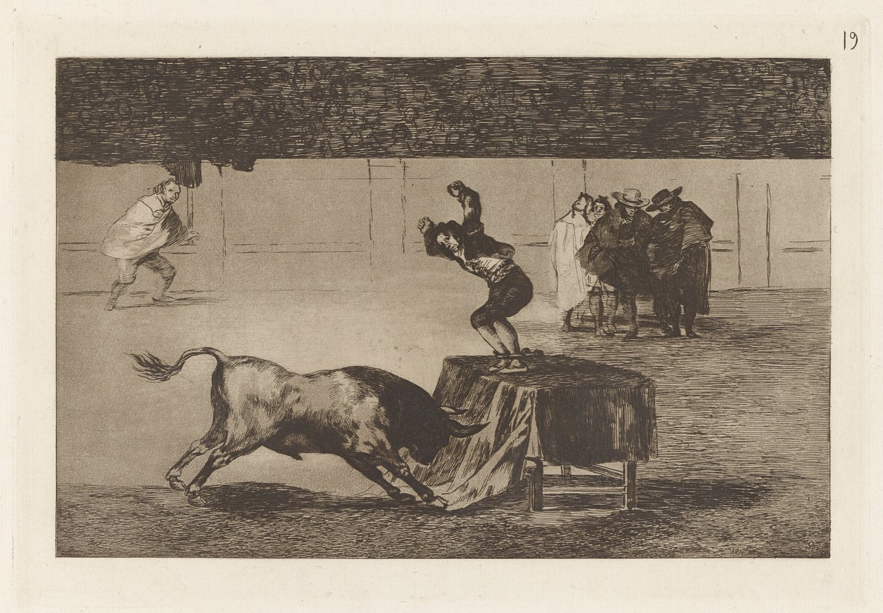 Outra loucura dele na mesma praça (Outra loucura dele no mesmo anel), Placa 19 de La tauromaquia de Francisco de Goya