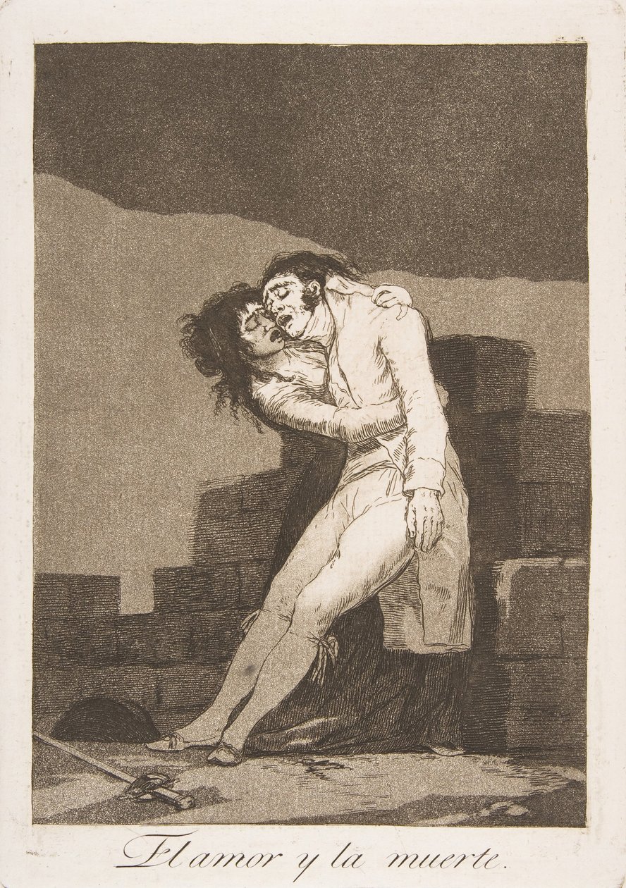 Ilustração 10 de Los Caprichos: Amor e morte Amor e morte, 1799. de Francisco de Goya