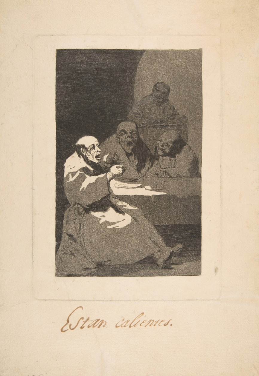 Ilustração 13 de Los Caprichos: Eles são Hot Estan Calientes, 1797-98. de Francisco de Goya