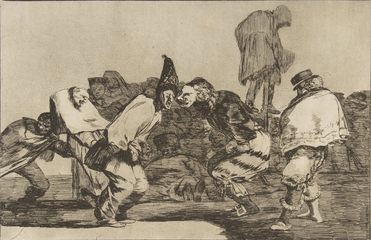 Ilustração 14 dos Disparates: Carnival Folly, ca. 1816-23 publicado em 1864. de Francisco de Goya