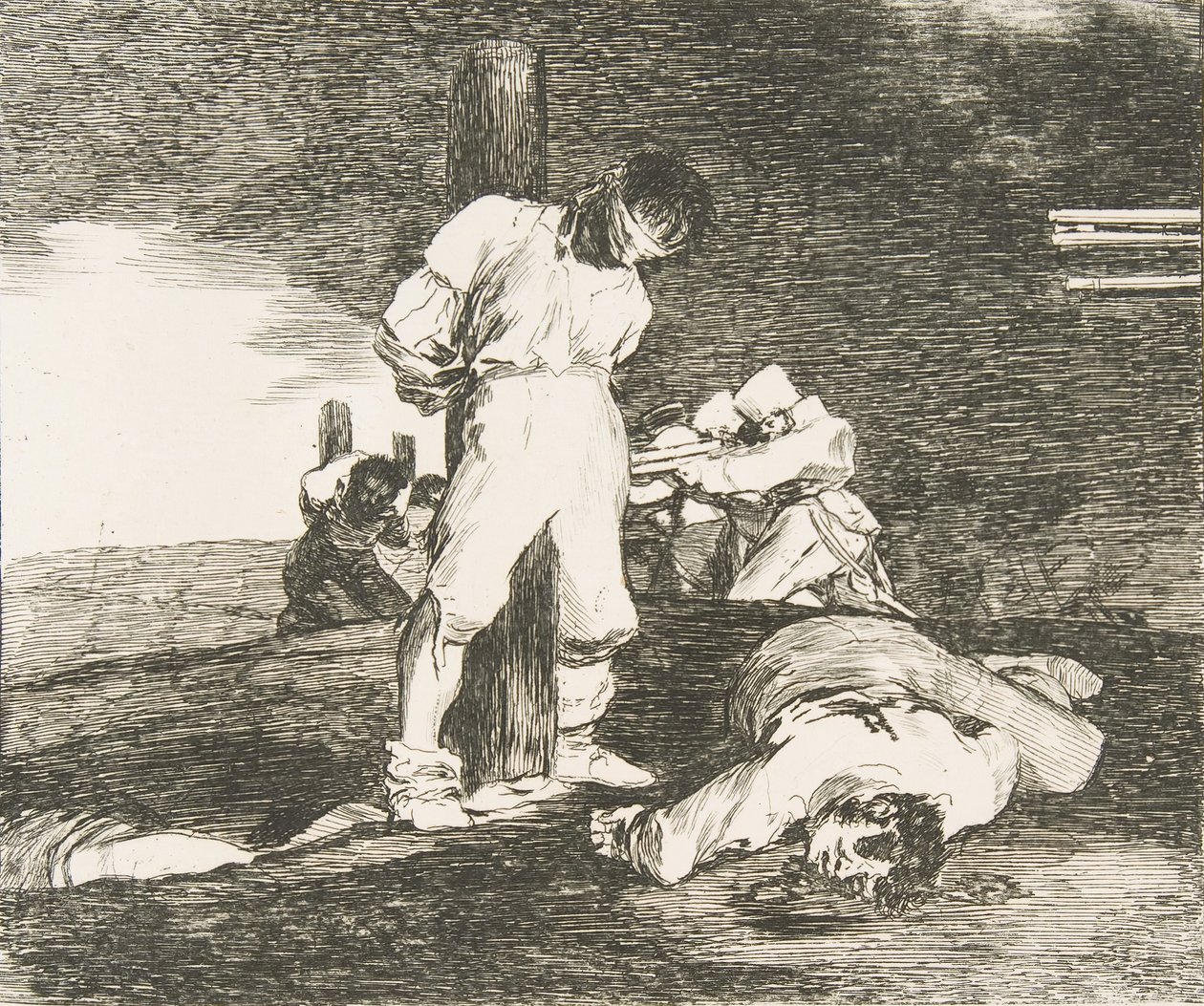 Ilustração 15 de Os Desastres da Guerra Los Desastres de la Guerra: E não há ajuda ..., 1810. de Francisco de Goya