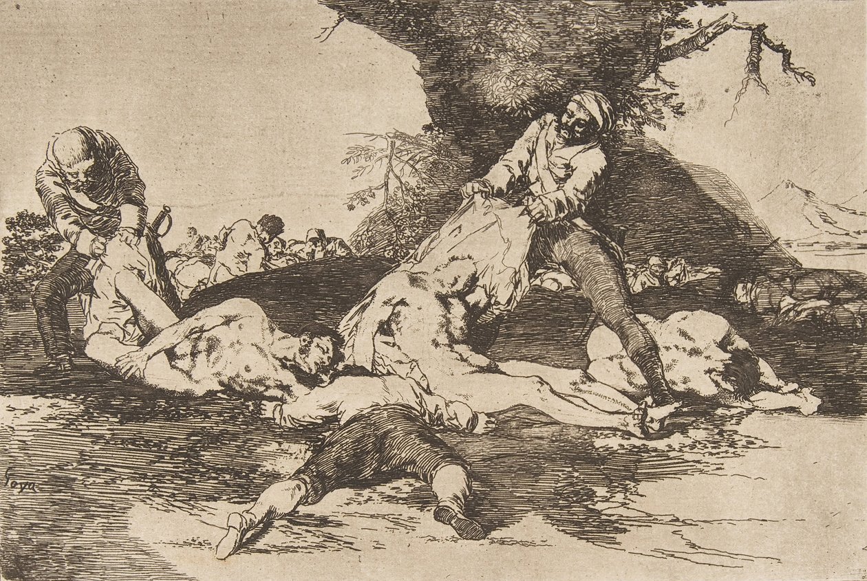 Ilustração 16 dos Desastres de Guerra Los Desastres de La Guerra: They ..., 1810 publicou 1863. de Francisco de Goya