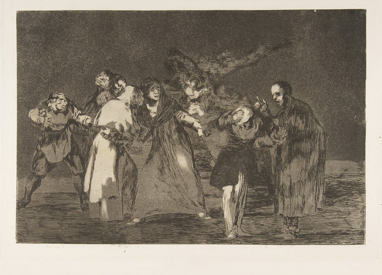 Ilustração 16 dos Disparates: Feridas cicatrizam mais rápido que palavras precipitadas, ca. 1816-23 publicado em 1864. de Francisco de Goya