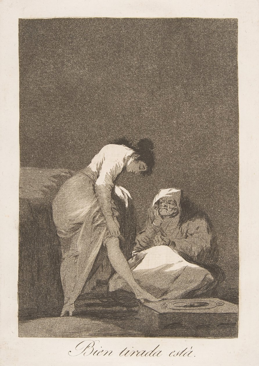 Placa 17 de Los Caprichos: É bem esticada Bem puxada, 1799. de Francisco de Goya
