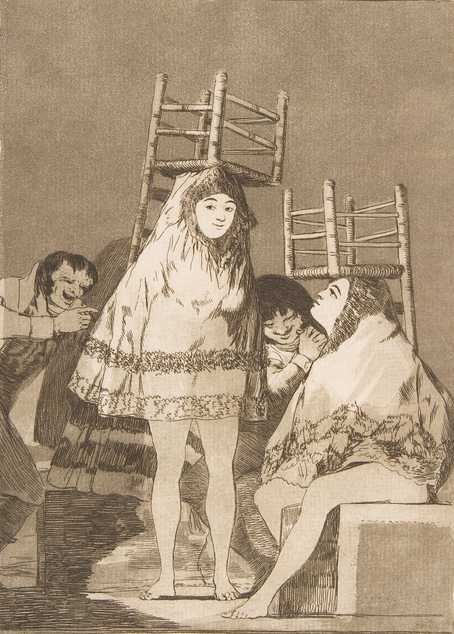 Ilustração 26 de Los Caprichos: Eles já têm um assento. Eles já têm um assento., 1799. de Francisco de Goya