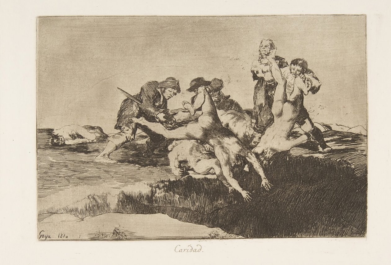 Ilustração 27 dos Desastres da Guerra Los Desastres de la Guerra: Char ..., 1810, publicada em 1863. de Francisco de Goya