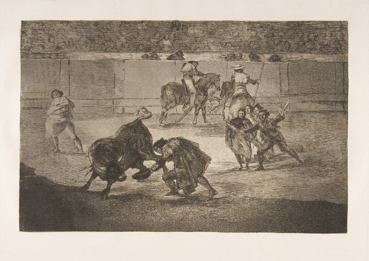Ilustração 29 de Tauromaquia: Pepe Illo fazendo o passe do recorte., 1816. de Francisco de Goya