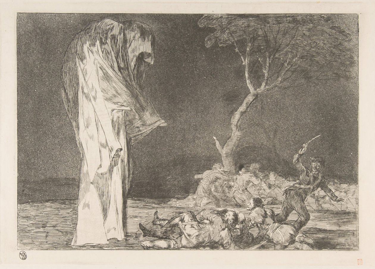 Ilustração 2 dos Disparates: Folly of Fear, ca. 1816-23 publicado ca. 1848 de Francisco de Goya