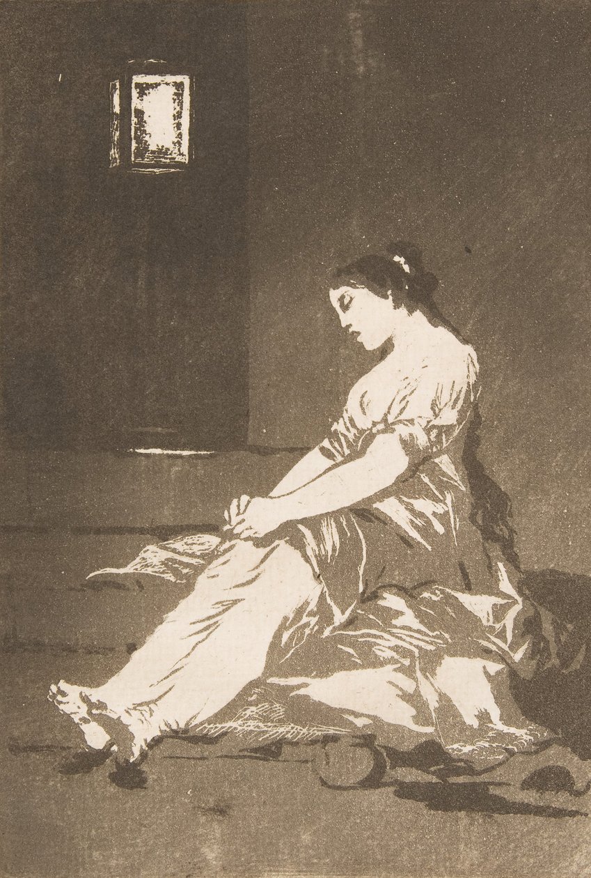 Ilustração 32 de Los Caprichos: Porque ela era suscetível Por que fue sensible., 1799. de Francisco de Goya