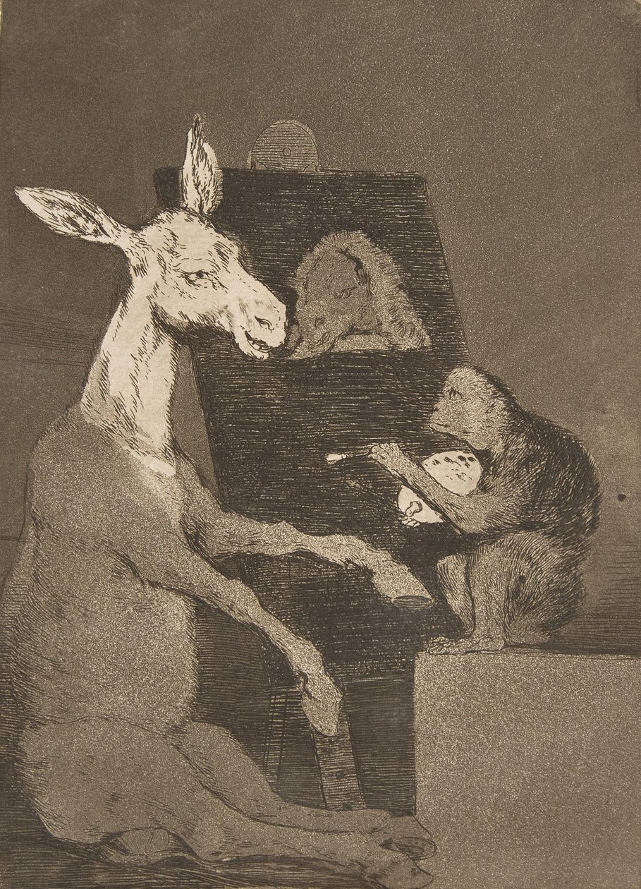 Ilustração 41 de Los Caprichos: nem mais nem menos Ni mas ni menos., 1799. de Francisco de Goya