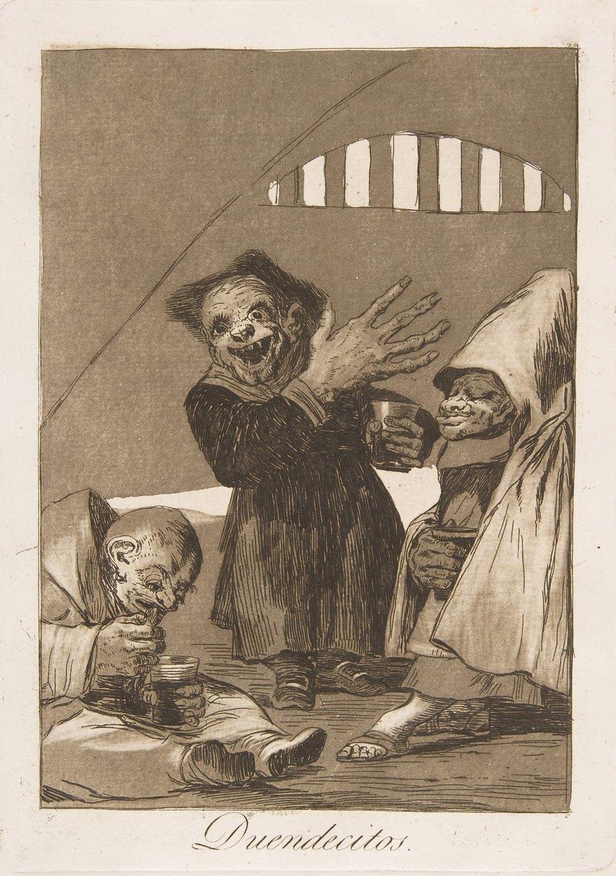 Ilustração 49 de Los Caprichos: Hobgoblins Duendecitos., 1799. de Francisco de Goya