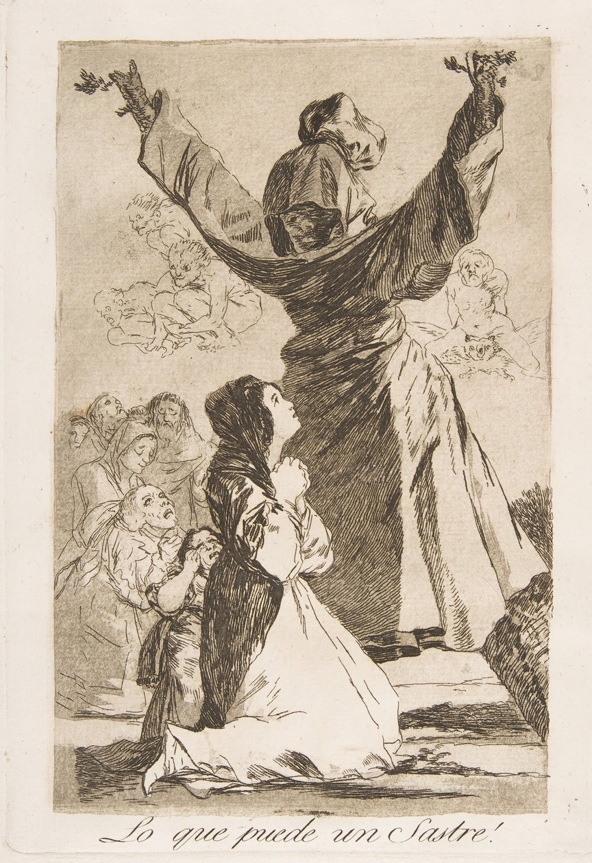 Ilustração 52 de Los Caprichos: O que um alfaiate pode fazer! O que pode um alfaiate!, 1799. de Francisco de Goya