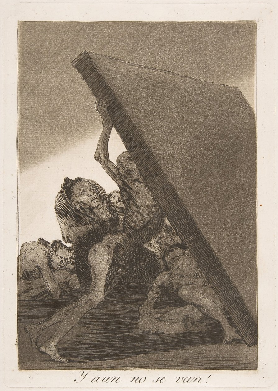 Ilustração 59 de Los Caprichos: E eles ainda não vão! Y aun no se van !, 1799. de Francisco de Goya