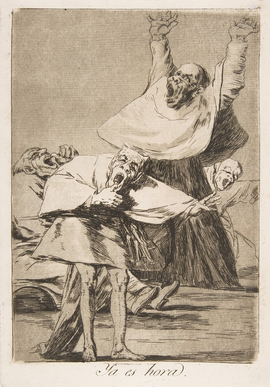 Ilustração 80 de Los Caprichos: Está na hora Ya es hora., 1799. de Francisco de Goya